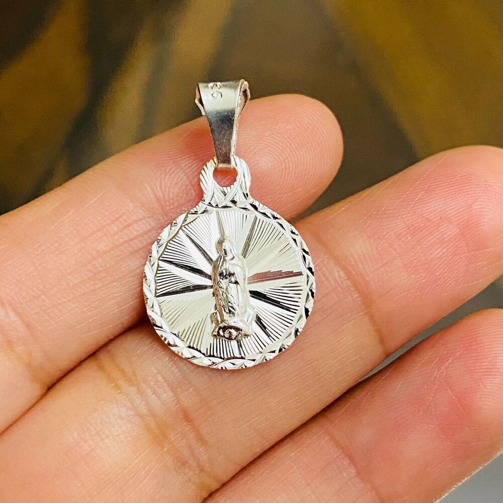 925 sterling silver Virgen De Guadalupe , Medalla Y Cadena Virgen De Guadalupe